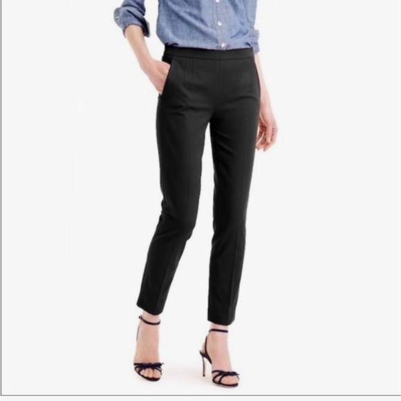 J. Crew Pants - Like NEW! J. Crew Black wool blend Martie side zip ankle pants size 8